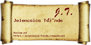 Jelencsics Tünde névjegykártya