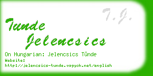 tunde jelencsics business card